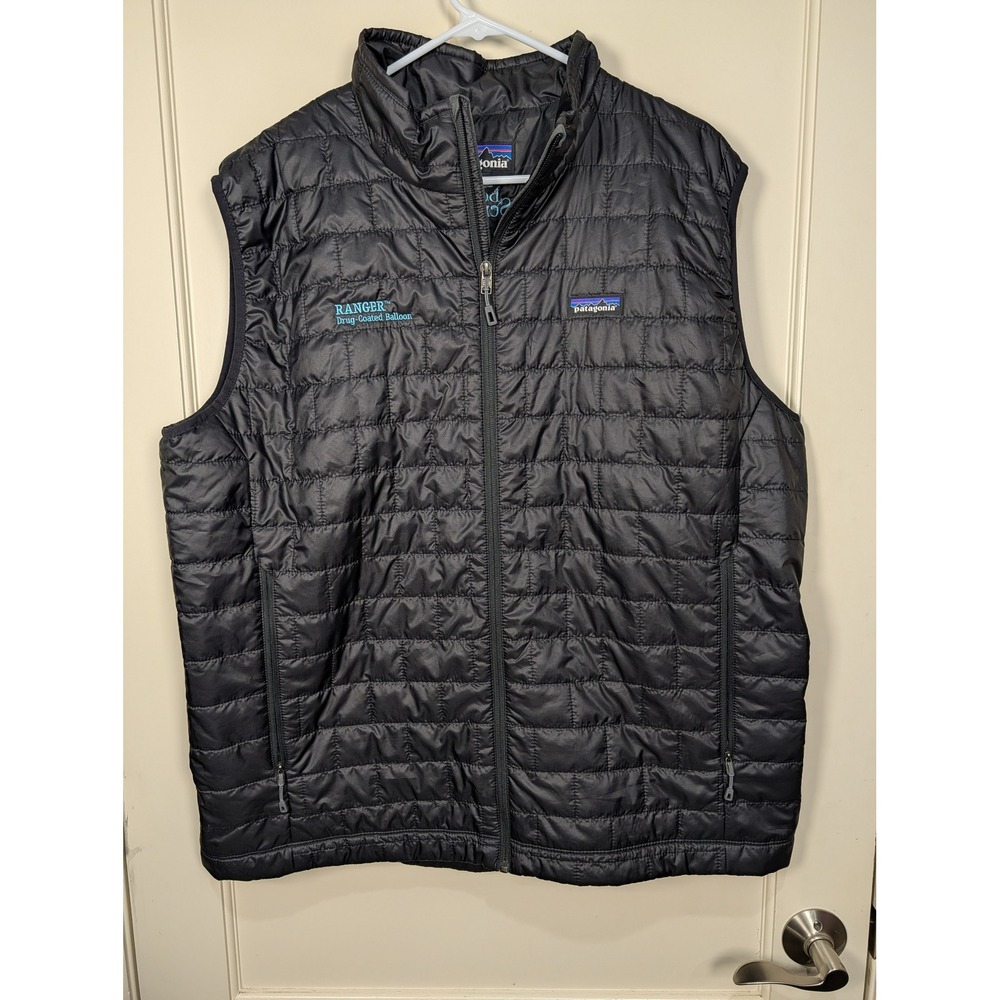 Patagonia Nano Puff Vest Mens XXL Black Boston Scientific Ranger Quilted Puffer